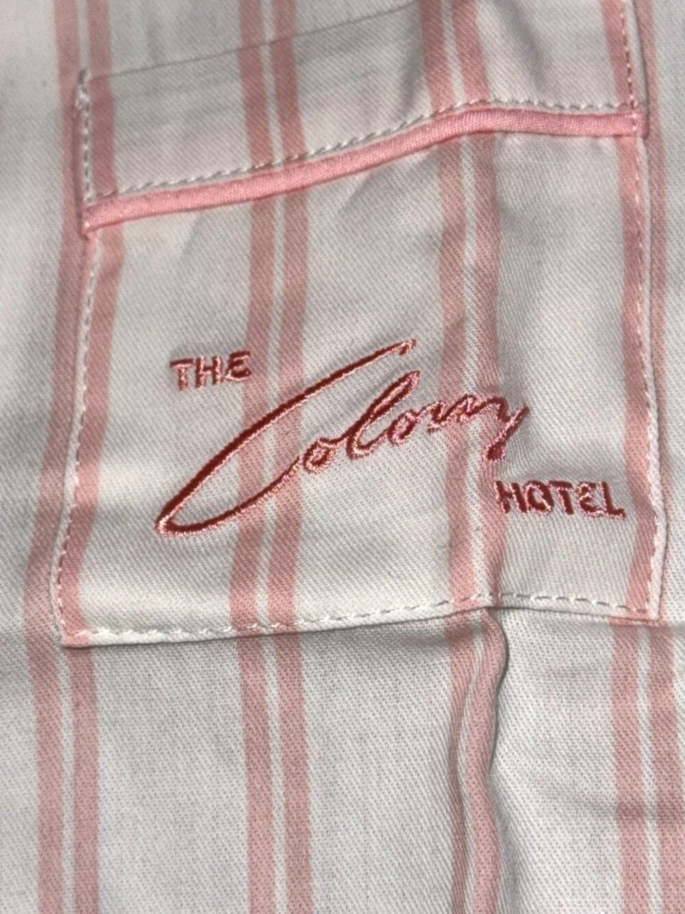 Petite Plume The Colony Hotel Girls Striped Pajama Set Pink & White Size 12 Cott - Picture 3 of 13